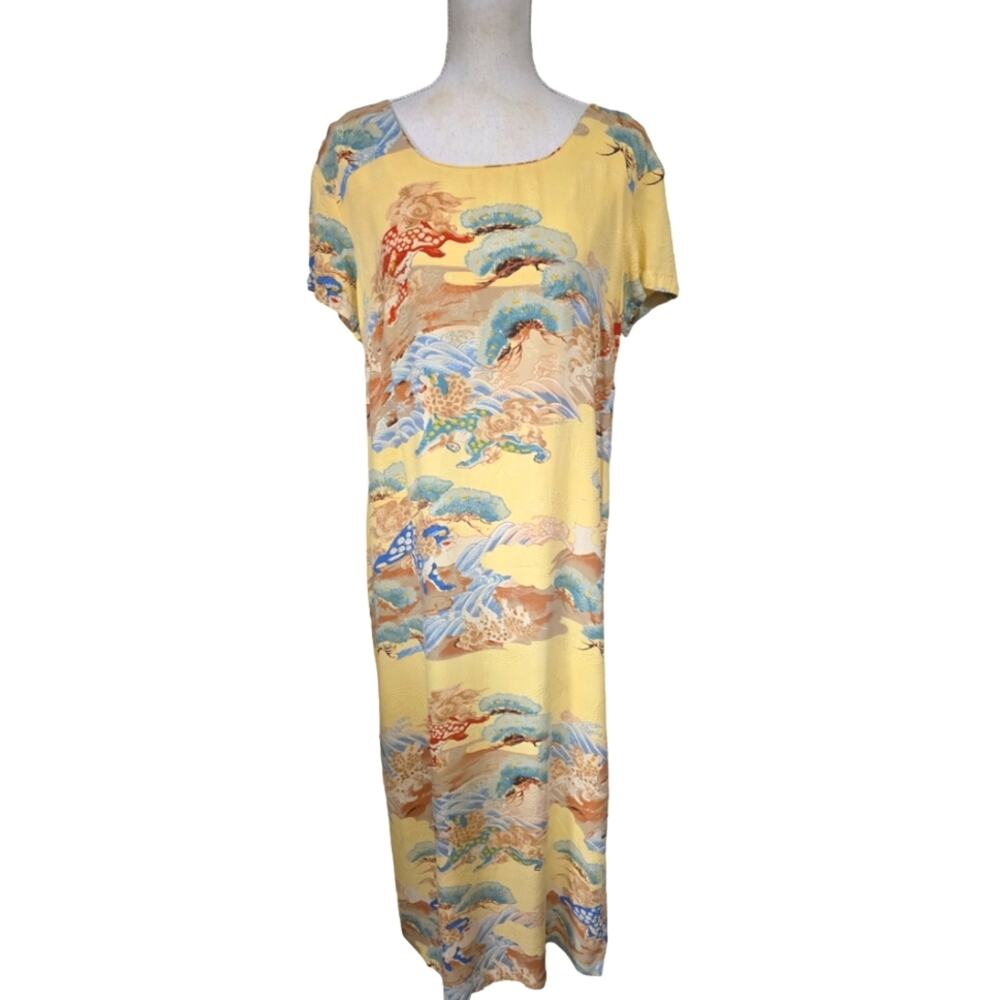 Vintage Iolani 100% Washable Silk Long Dress